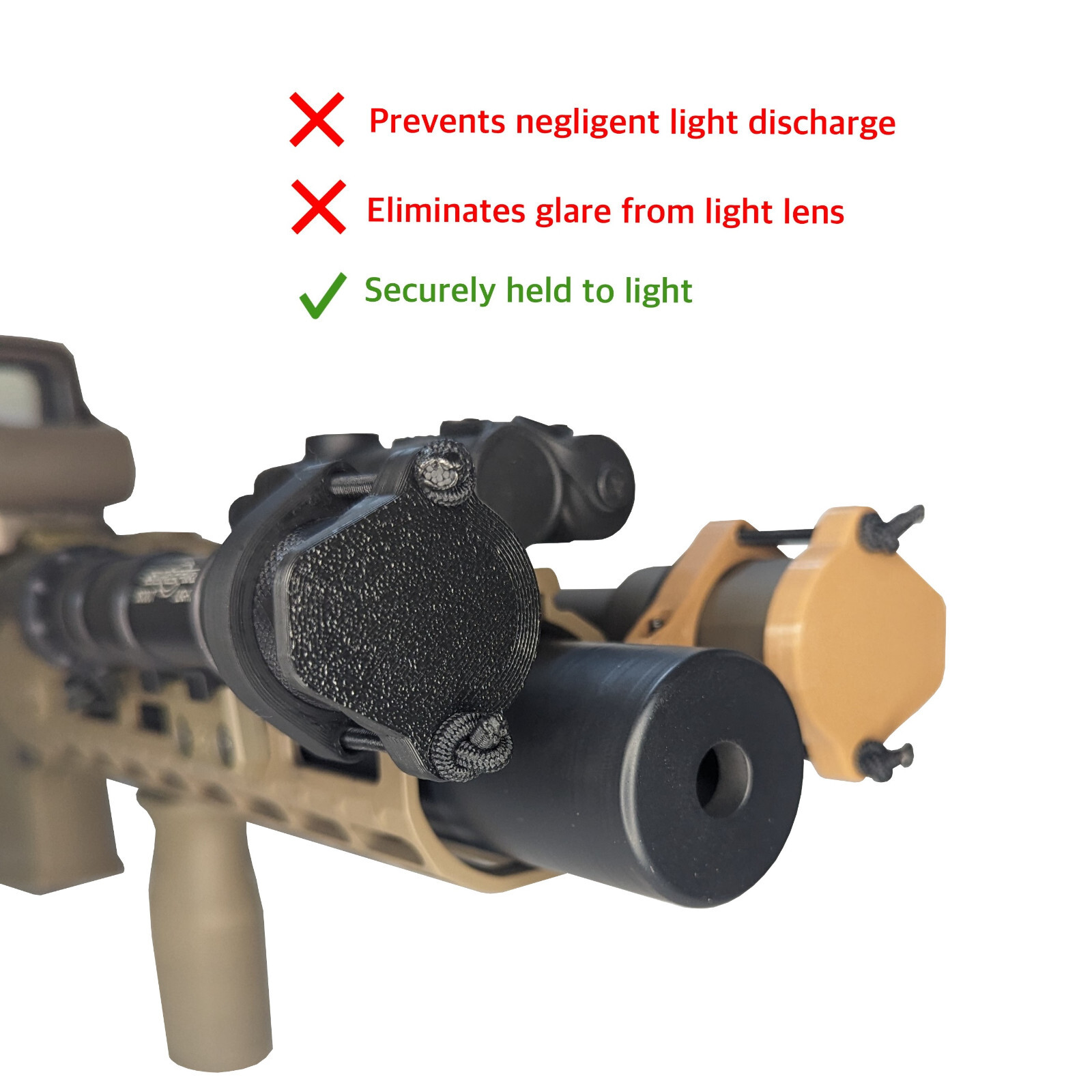 Light / Lens Cover with Tip Grip for Flashlights