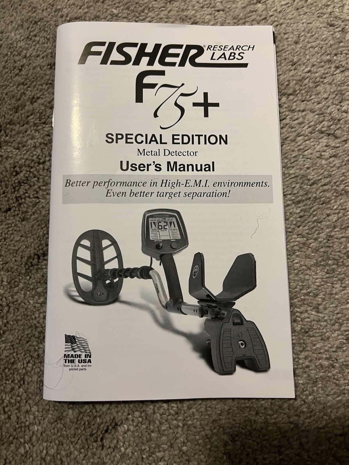 Fisher F75 F75+ Manual Metal Detector Instruction Book Special Edition