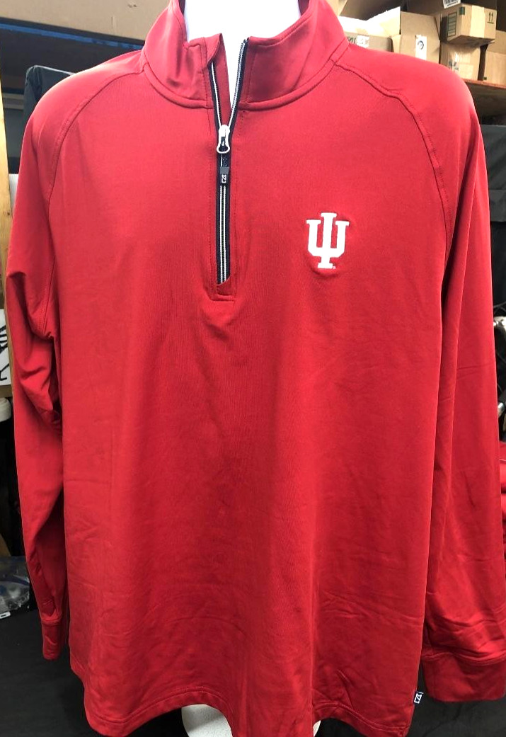 2026 CFP Championship Indiana Hoosiers Men's 1/4 Zip Pullover Cutter & Buck 2XL