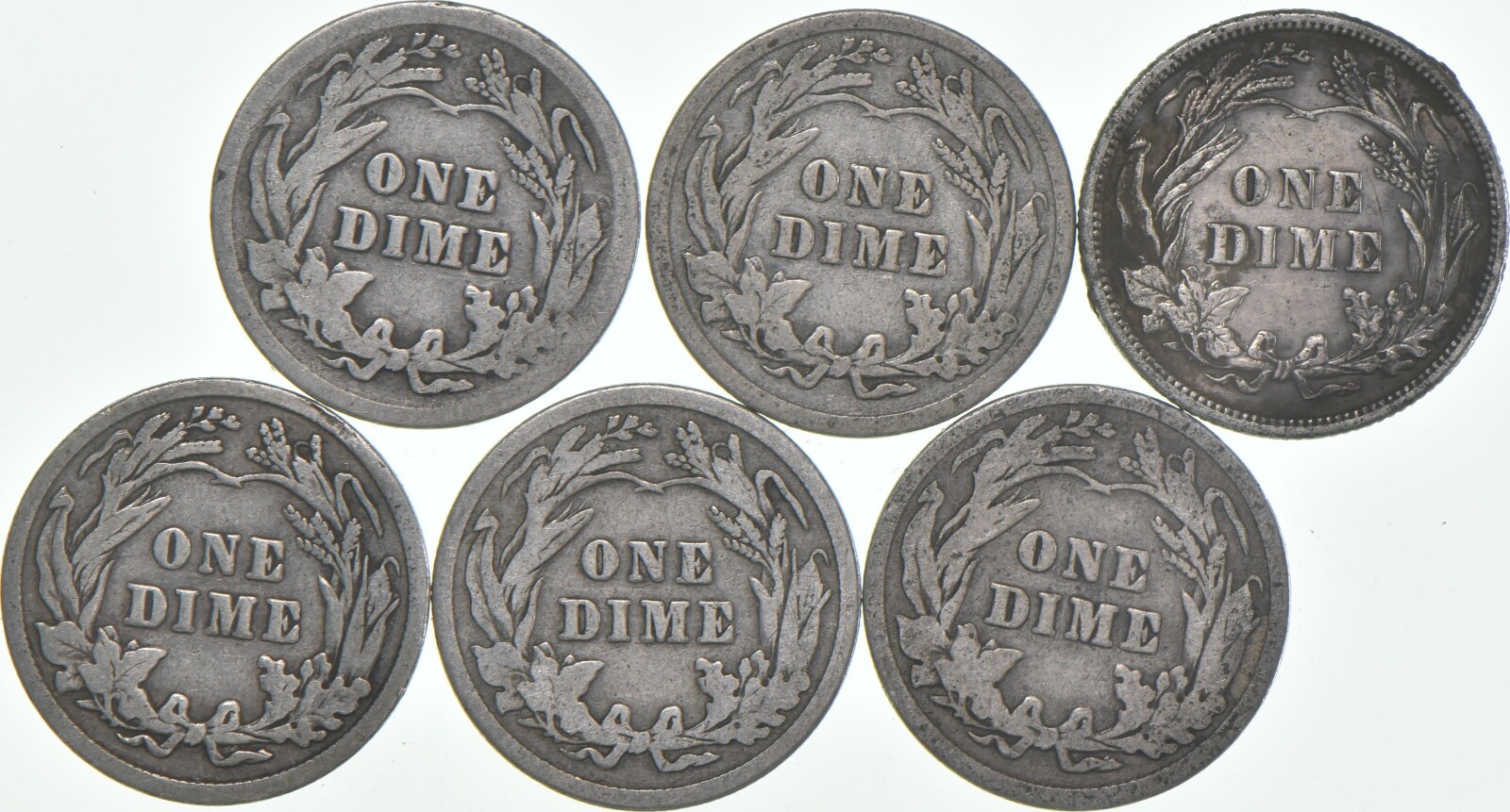 1912-P Barber Dime 90% Silver Average Circ