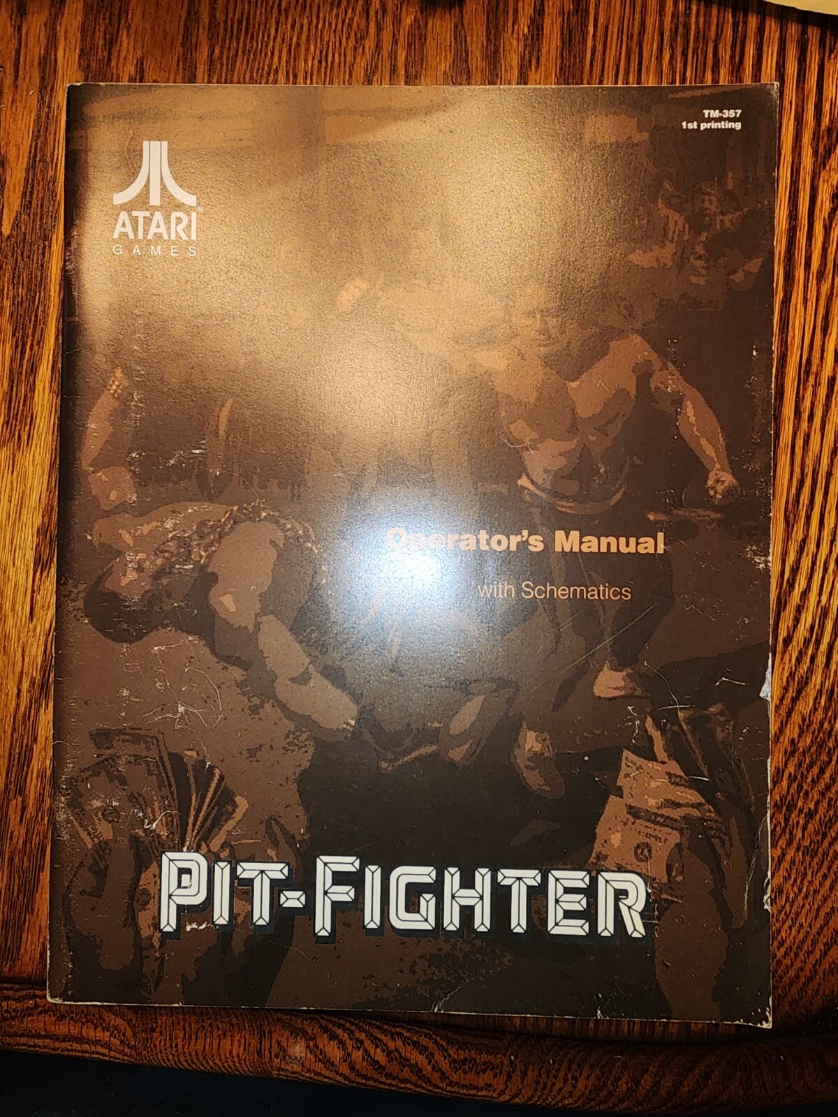 Pit Fighter Manual 1st Print Atari Arcade