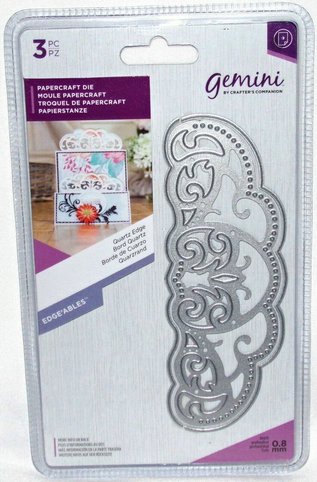 Gemini Quartz Edge Die Edgeables 3 Concepts by Crafters Companion Free Ship New
