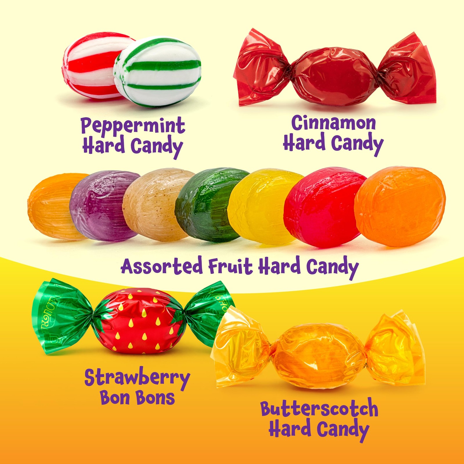 Old Fashioned Hard Candy Assortment - 2 Pound Bag - Hard Candy Individually W