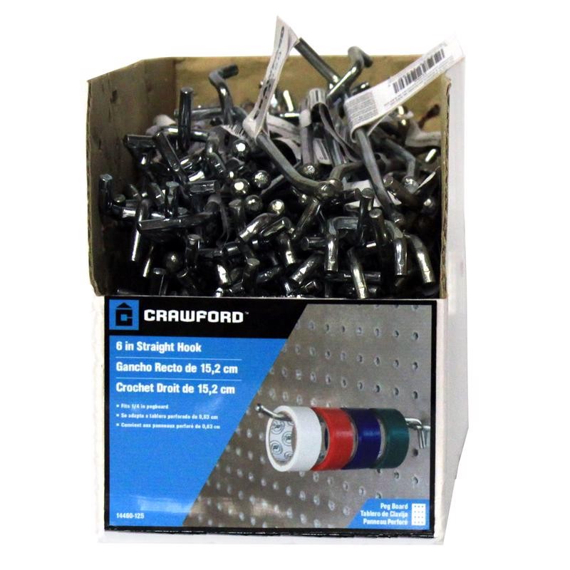 Crawford 14460-125 Straight Heavy Duty Peg Hook for 1/4 in. Pegboard 12 L in.