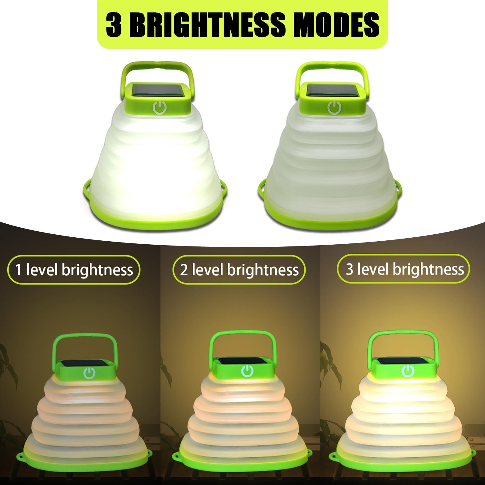 Solar Camping Lanterns-Collapsible Camping Essentials,IP65 Solar Lights Outdo...