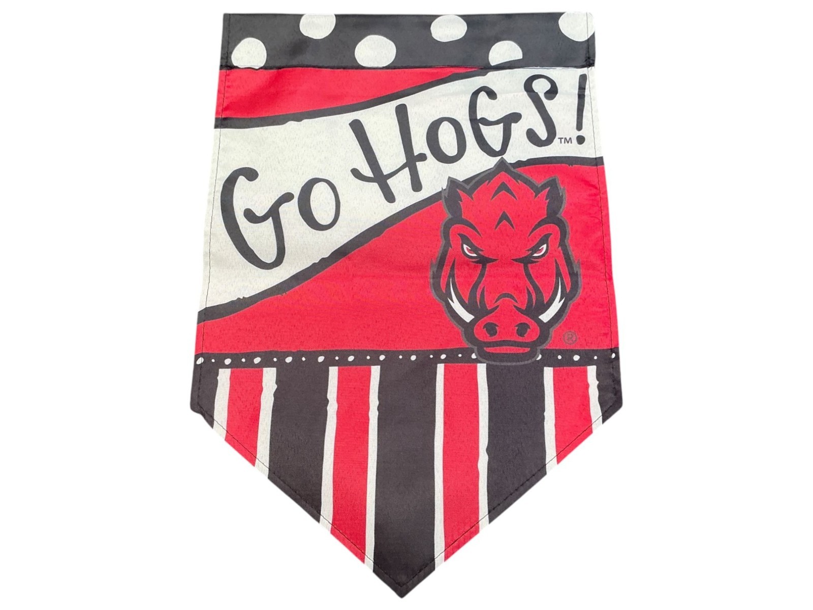 Arkansas Razorbacks 12 X 18 Dots & Stripes Double-Sided Flag