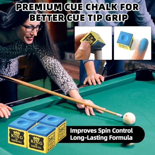 Pool Cue Bridge Head Kit with 2 Billiard Gloves & 4 Cue Chalks – Complete