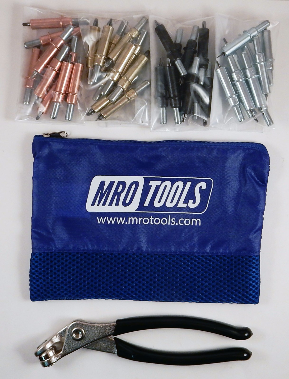 K-SERIES BEGINNER CLECO SHEET METAL FASTENER KIT w/ Mesh Carry Bag (K5S40)