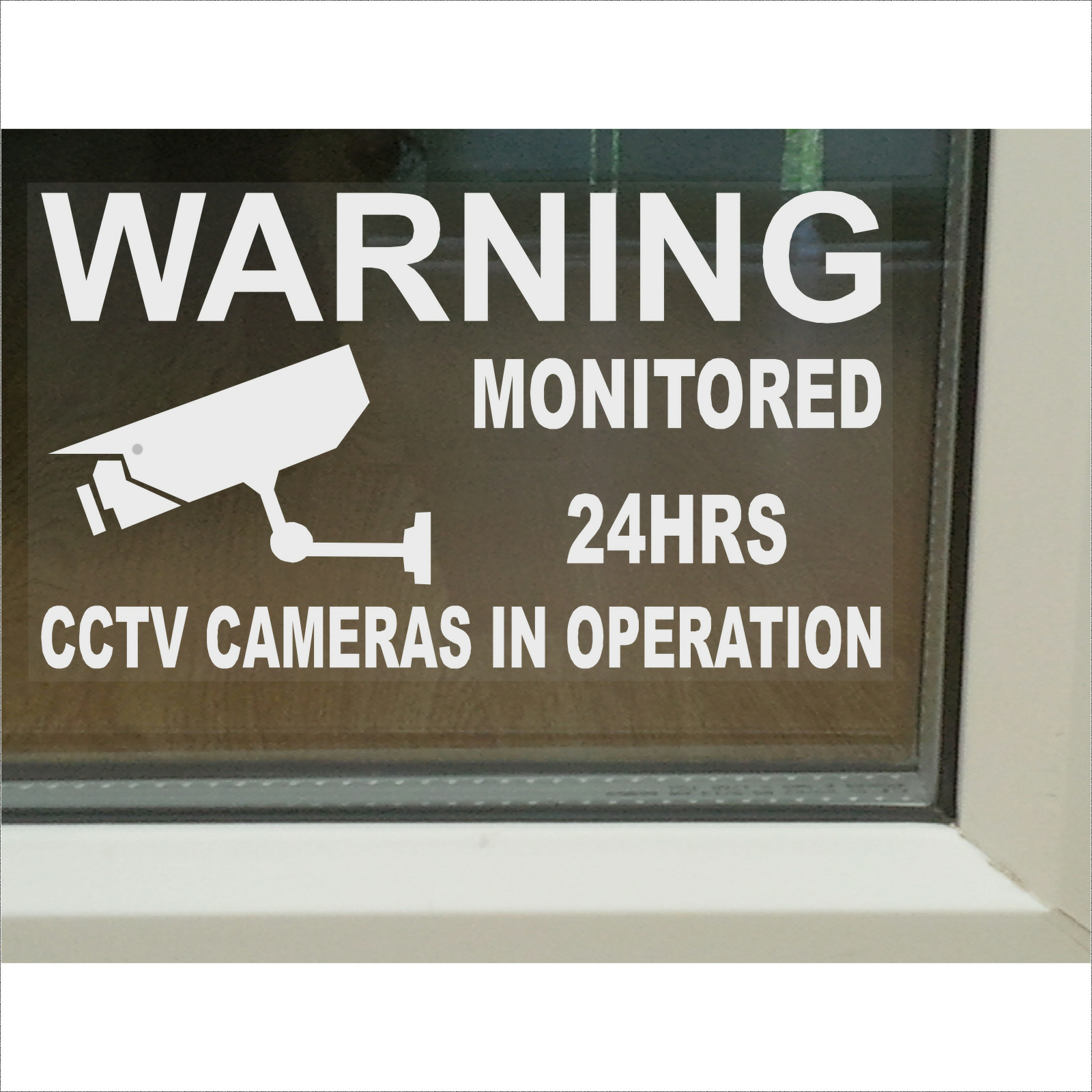 4 x Large CCTV Camera Security Warning Window Stickers-Monitored Operation Signs