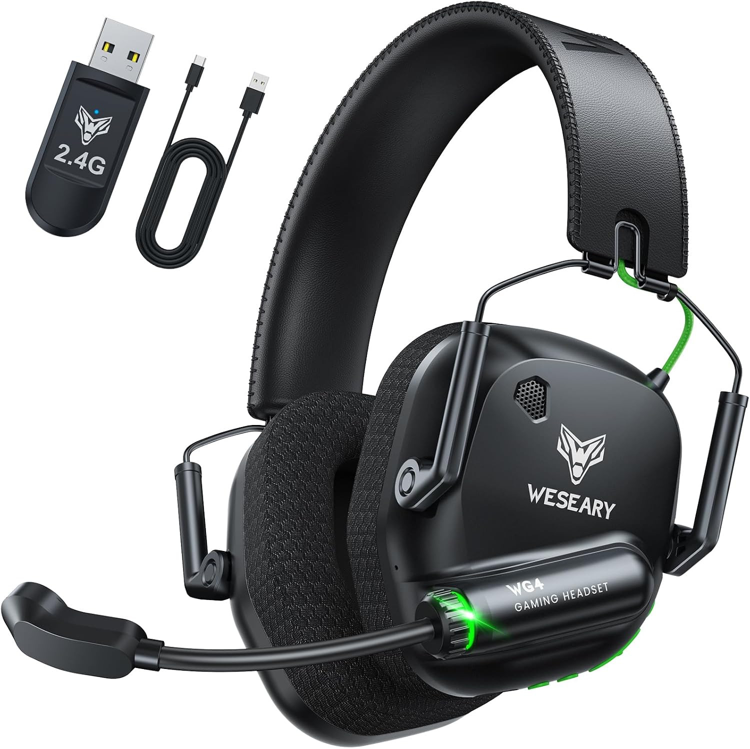 WESEARY Wireless Gaming Headset for PC, PS5, PS4, Switch & Mac, Dual-Mode