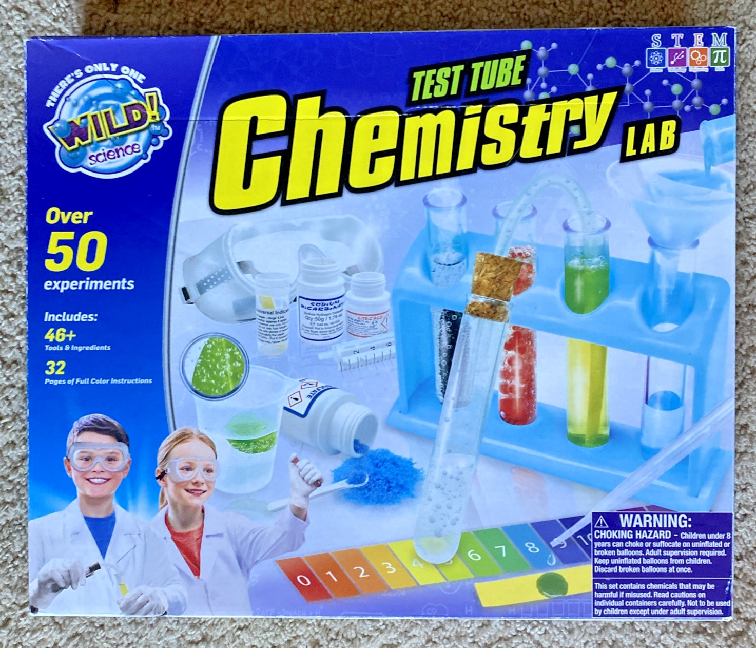 STEM Wild Science Test Tube Chemistry Lab-Over 50 Experiments-8 years and over
