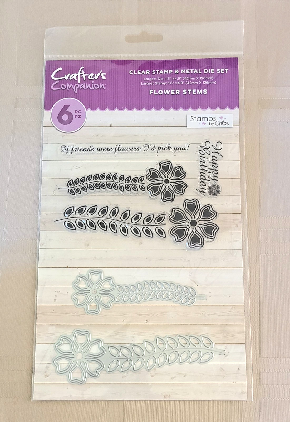 Crafters Companion Stamps By Chloe Flower Stems Clear Stamp & Die Set