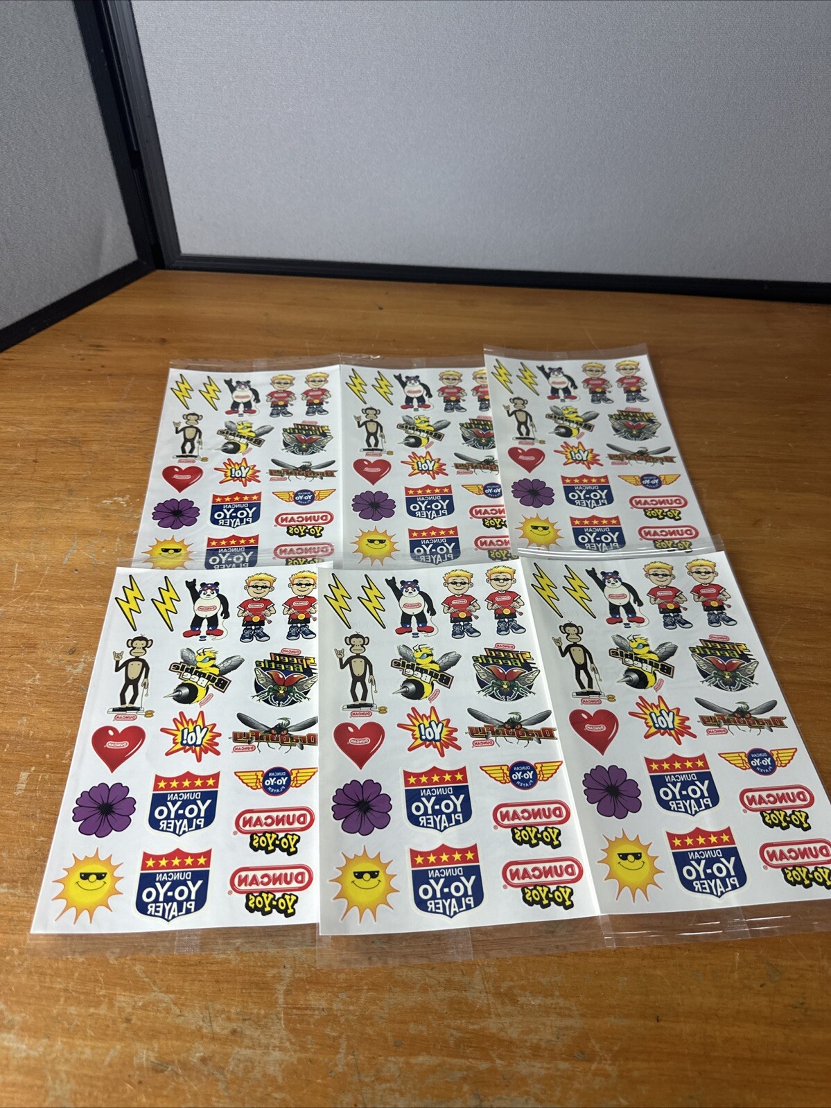 Vintage 1990s Duncan YoYo Yo-Yo Lot Of 6  Sheets Of Temporary Tattoos Bee Beetle