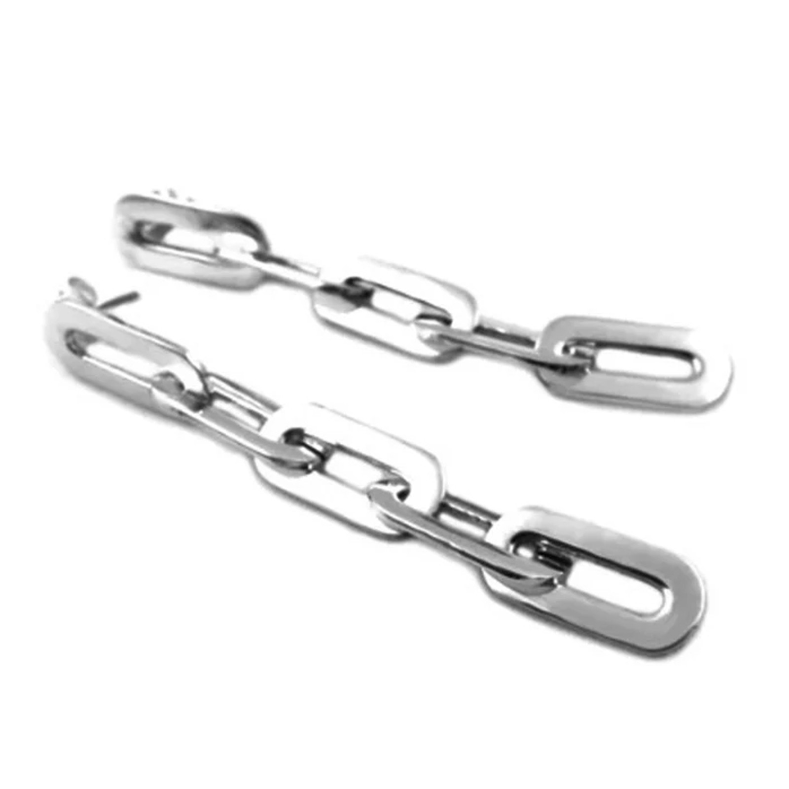 925 Sterling Silver Paperclip Dangle Earrings Modern Rectangle Geometric Earring