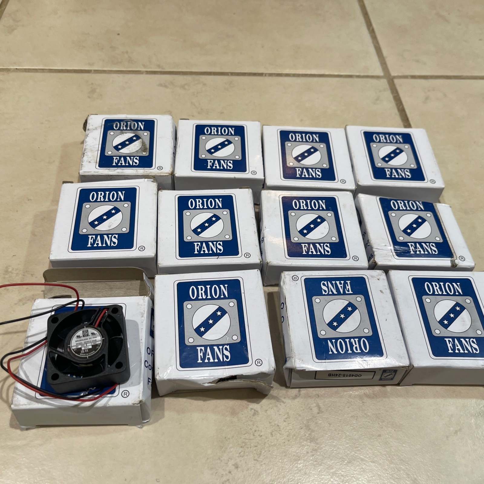 Qty 12 New Orion Cooling fans OD4015-24HB 1 5/8" x 1 5/8" 24V brushless fan