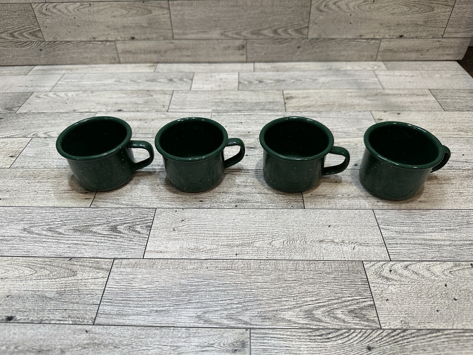 Enamelware GSI Cup 4oz. Set of 4 Outdoor Green Camping Gear Cups