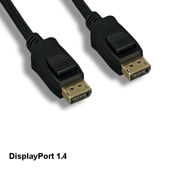 10' DisplayPort 1.4 Cable Male/Male 27AWG Latch 8K/4K Gold-Plated Connector HDTV