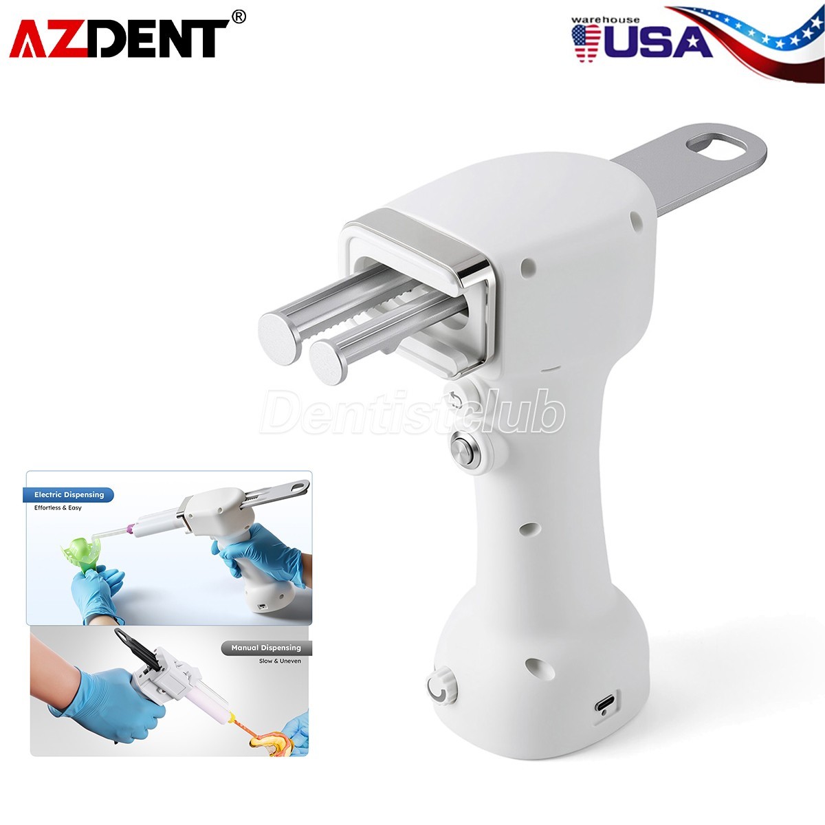 Dental Portable Electric Impression 1:1/2:1 Mixing Dispenser Dispensing Gun 50ml
