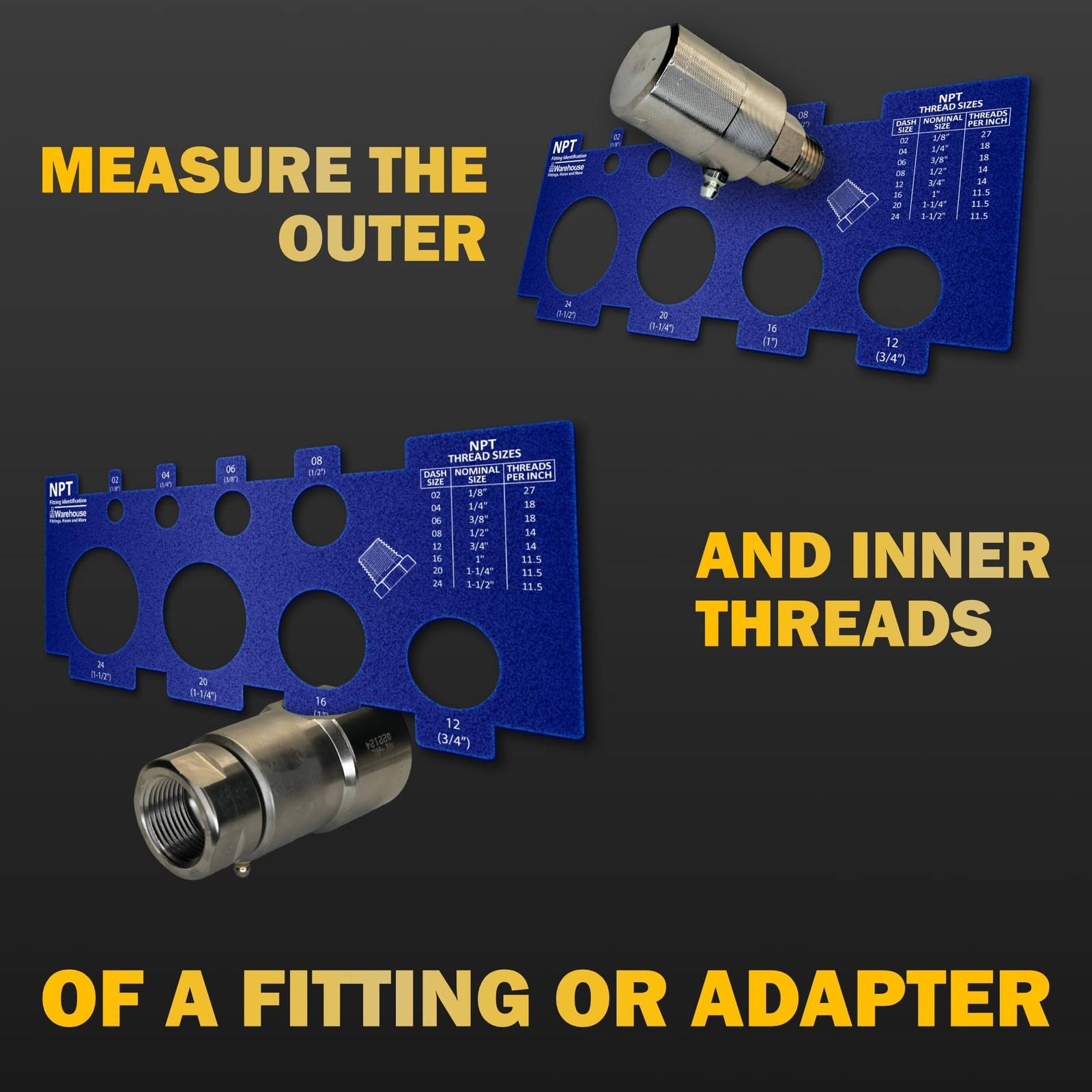 American Thread Identification Kit | Includes: Thread Pitch Gauge, Fitting Id...