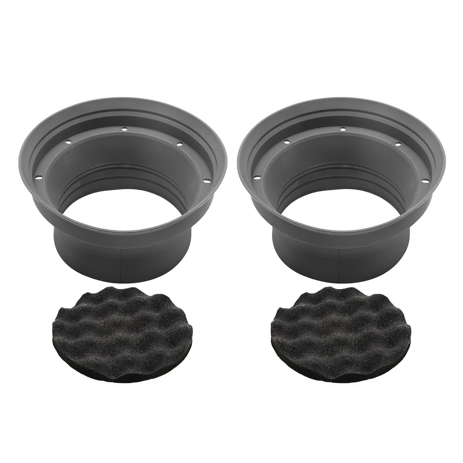 RECOIL SPB65 Foldable Silicone 6.5” Car Speaker Baffle Kits with 6.5”, grey