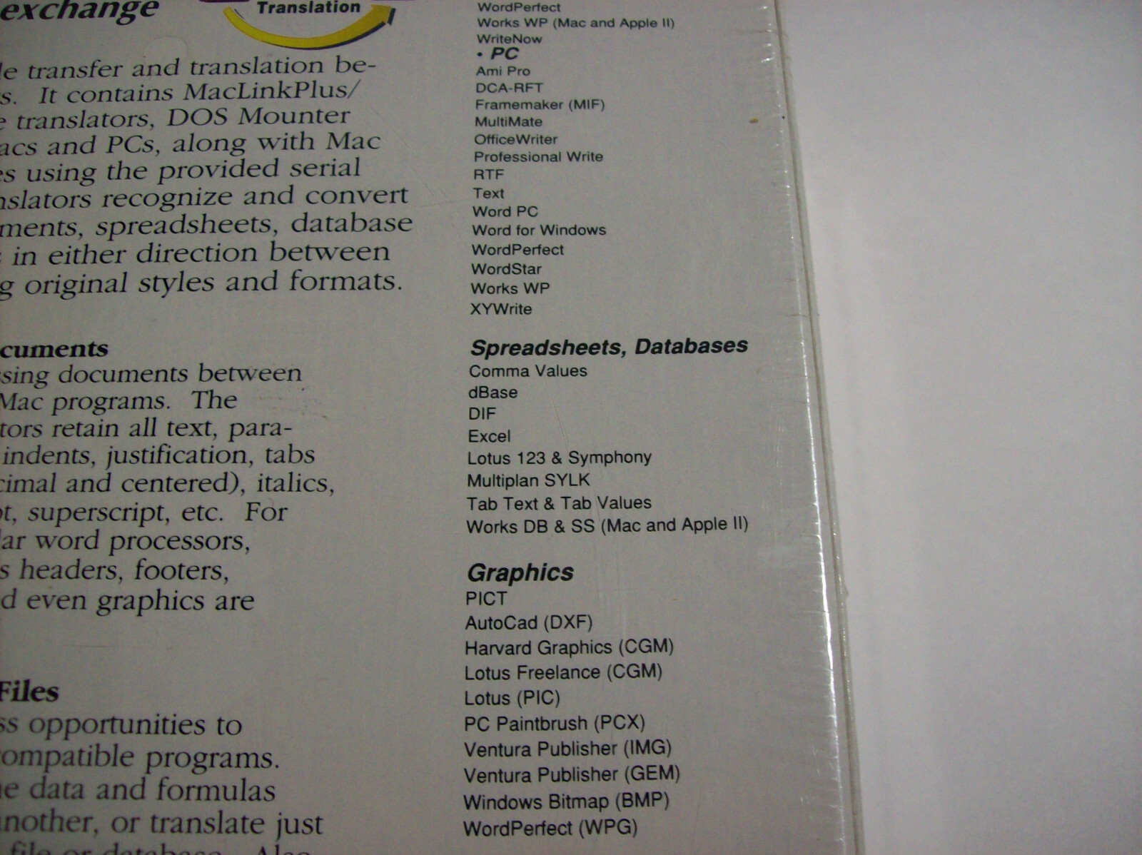 Mac Link Plus PC Version 6: Mac and PC File Exchange Software, NEW OLD STOCK