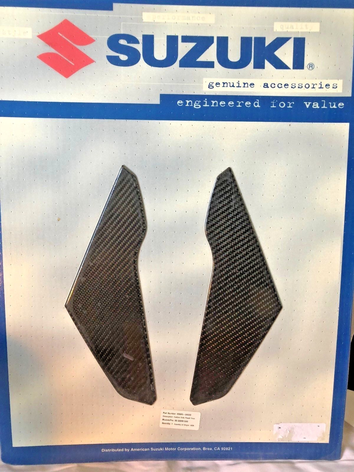 990A0-64003 GENUINE SUZUKI CARBON SIDE PANEL TRIM ***NEW