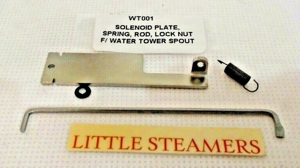 AMERICAN FLYER 596 WATER TANK SOLENOID PLATE, ARM, ROD,SPRING,NUT..NEW REPRO
