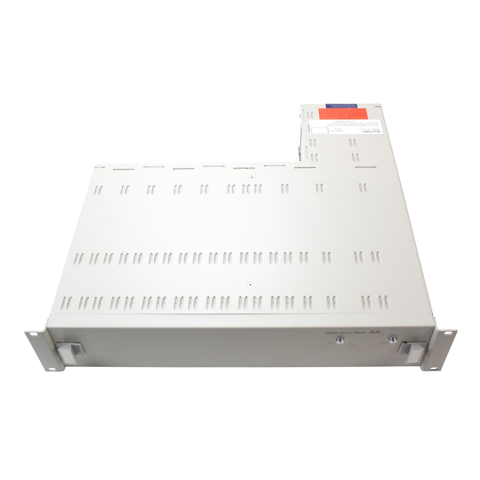 GRASS VALLEY GROUP 8500-2RU-FAB DISTRIBUTION AMPLIFIER RACK, (8) 8551 MODULES
