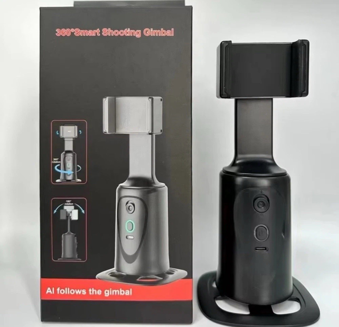 NEW Auto Face Tracking Phone Holder 360° AI Camera Recognition Gimbal Stabilizer