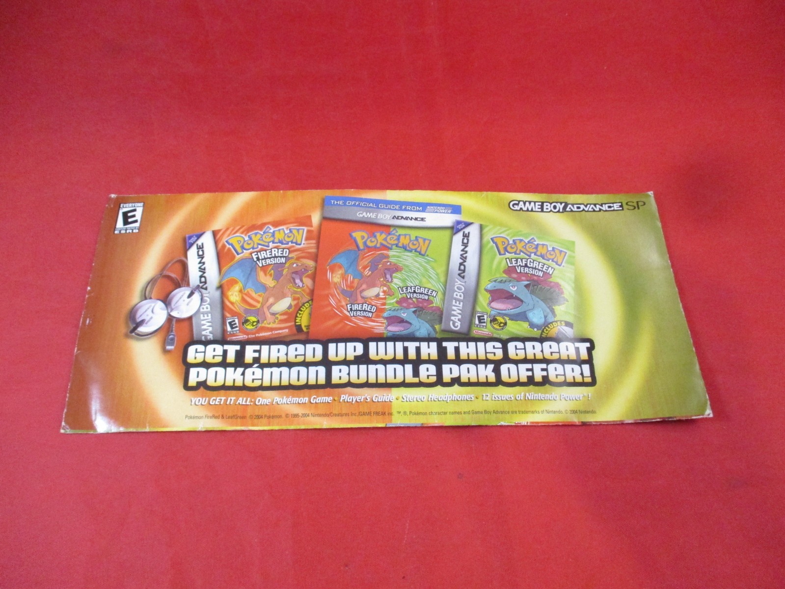 Pokemon Fire Red/Leaf Green Nintendo Power Game Boy Advance Promo EMPTY Envelope