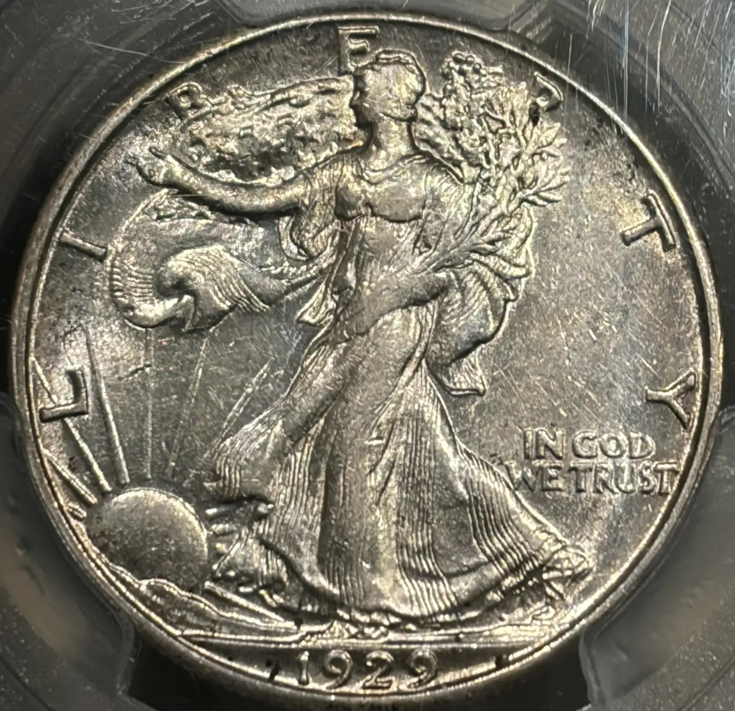 1929-S WALKING HALF DOLLAR PCGS AU55