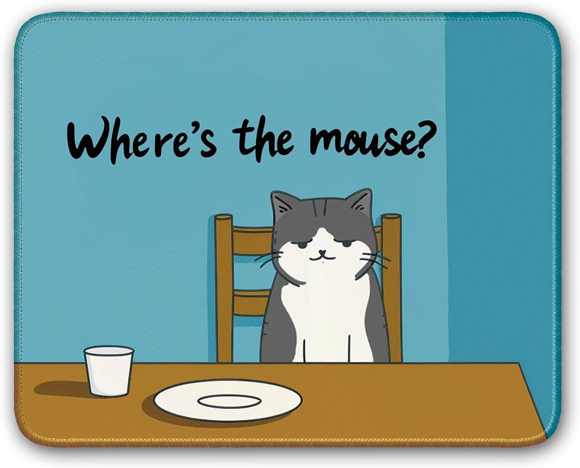 10.3x8.3 inch Non-Slip Mouse Pad for Computer, Laptop, Gamer, Cat Pattern