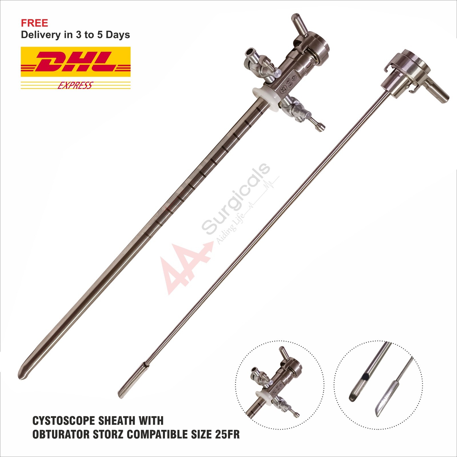 4A Cystoscope Sheath with Obturator Size 25Fr