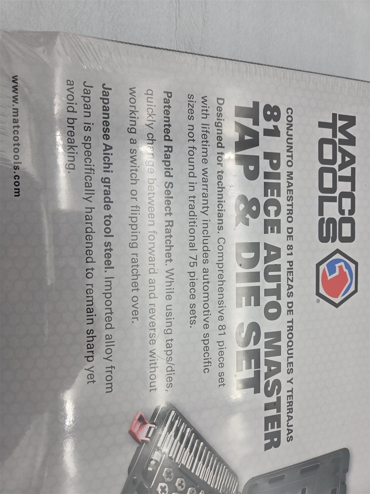 Matco Tools 81MATDS 81 Piece Auto Master Tap & Die Set Rapid Select Ratchet New