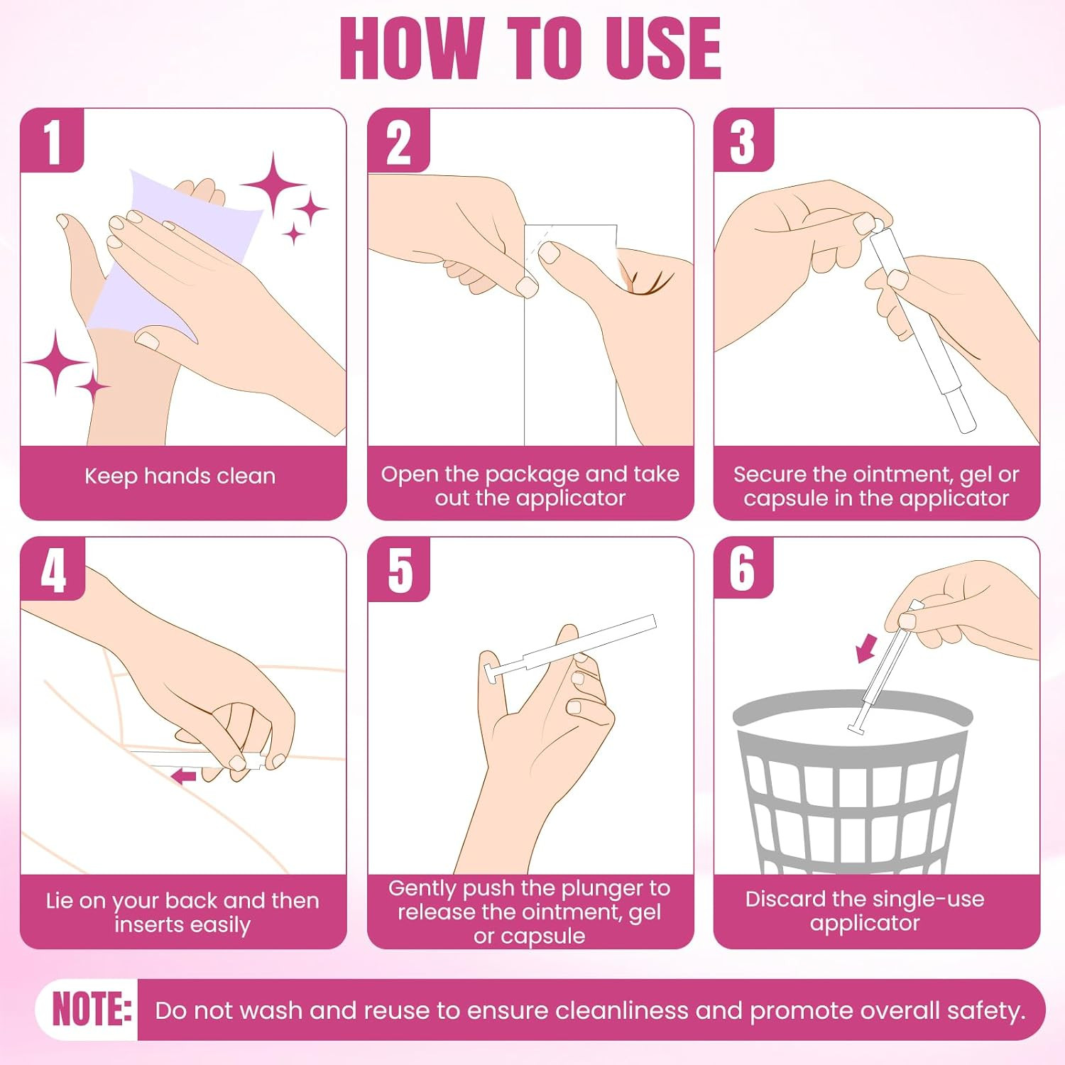 30 PACK Disposable Vaginal Suppository Applicator for Women Fits Most Lubric...