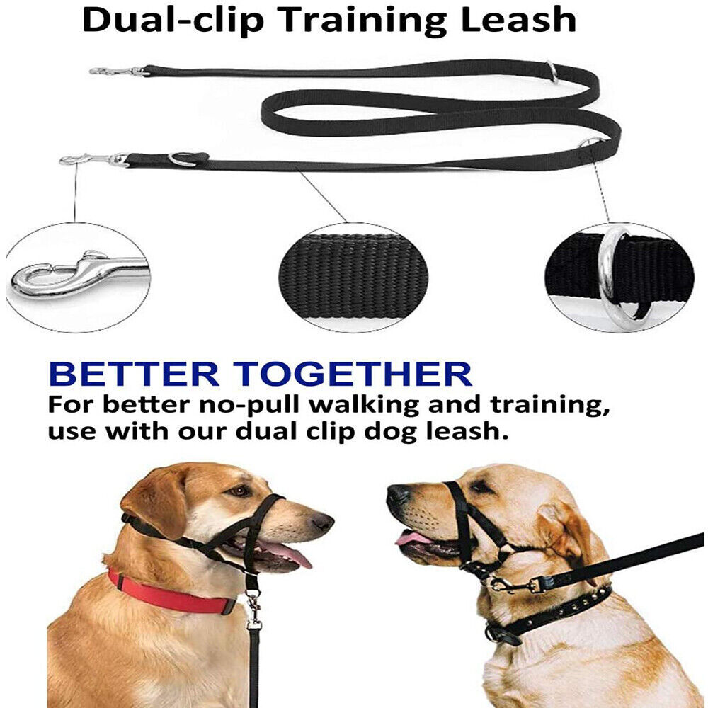 Large Pet Gentle Leader Dog Head Collar Training Dog Halter Harness Stop Pulling