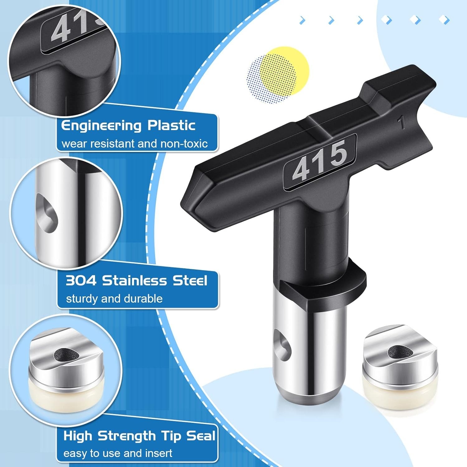 Graco Paint Sprayer Tips, 5 Pcs Airless Paint Sprayer Tips Set (211/313/415/517/