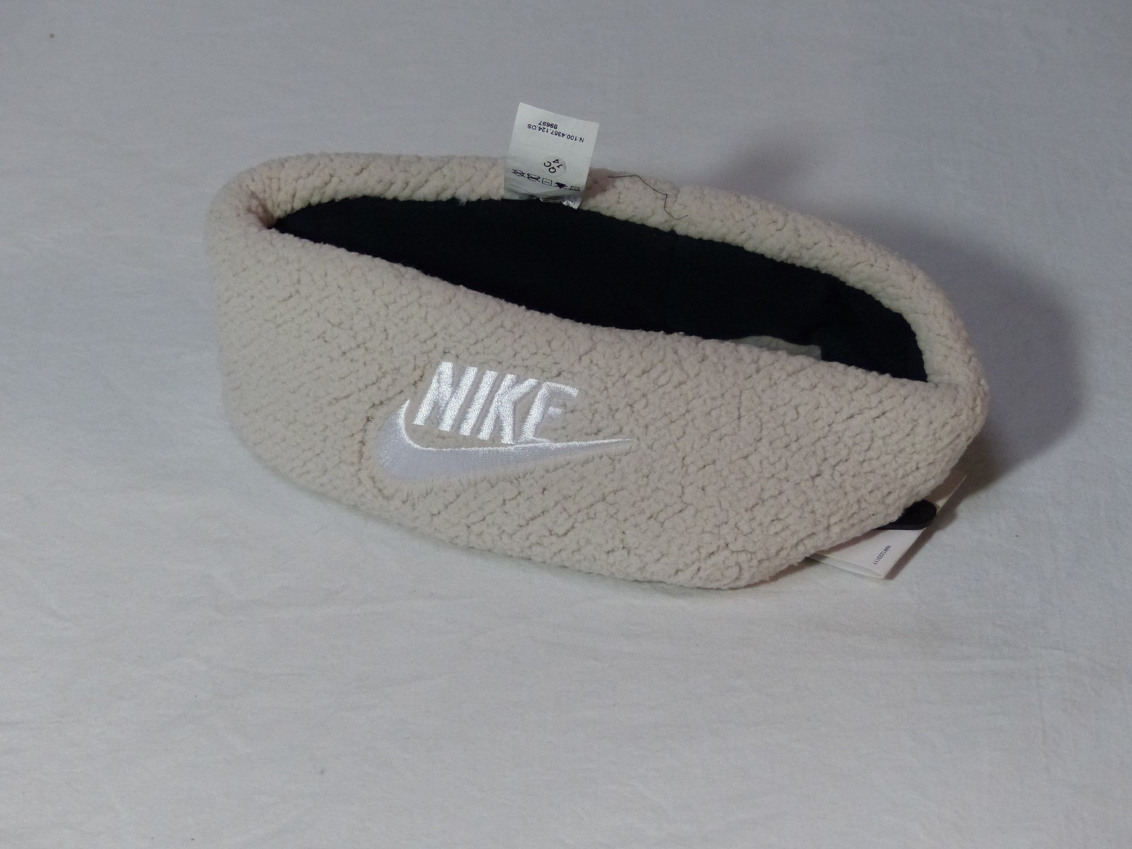 READ! Nike Women's Sherpa Fleece Headband Medium One Size Taupe Color