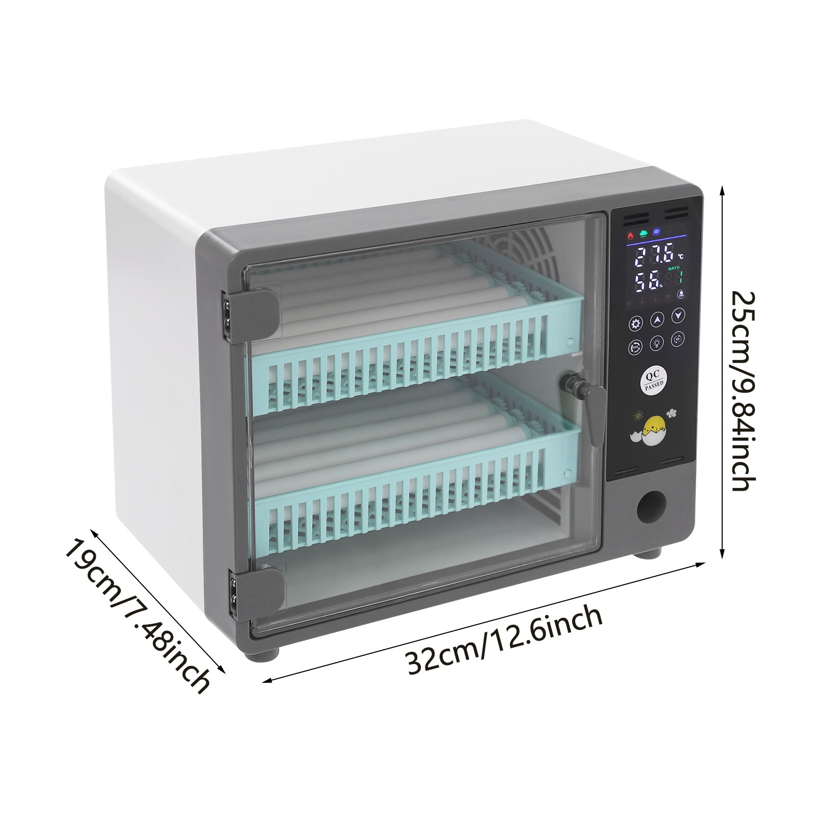 24-Egg Digital Incubator w/Auto Turn Humidity Control Farm for Multiple Species