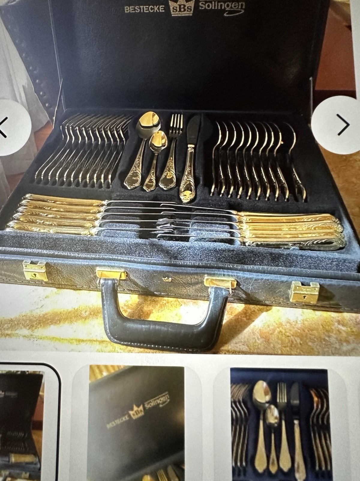 HAND FORGED GOLD PLATED SOLINGEN SERVICE SET GOT 12.