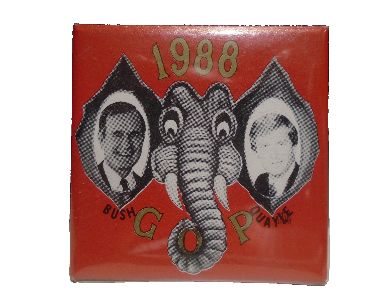 Bush Quayle 1988 Square Pin-back