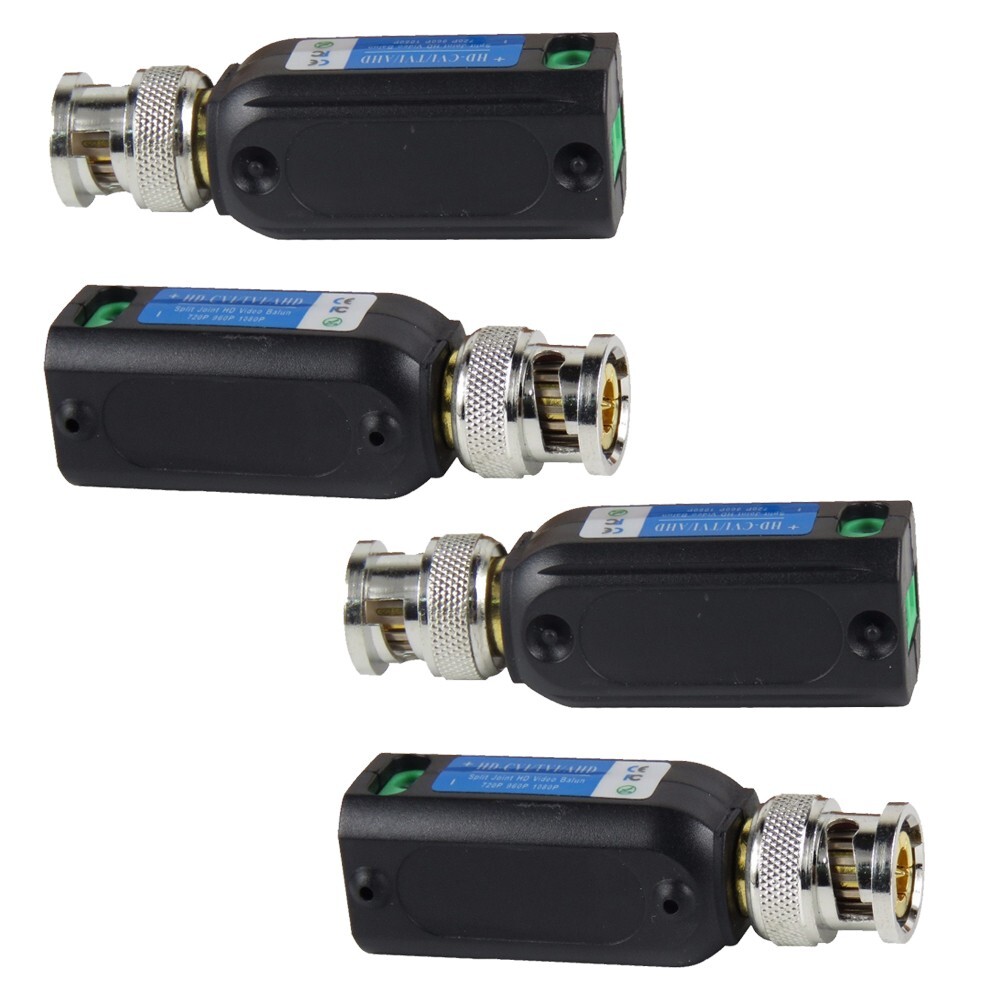 4 Pcs  HD 1CH Passive Video Balun Compatible W/ All HD-CVI TVI AHD SCT-218B