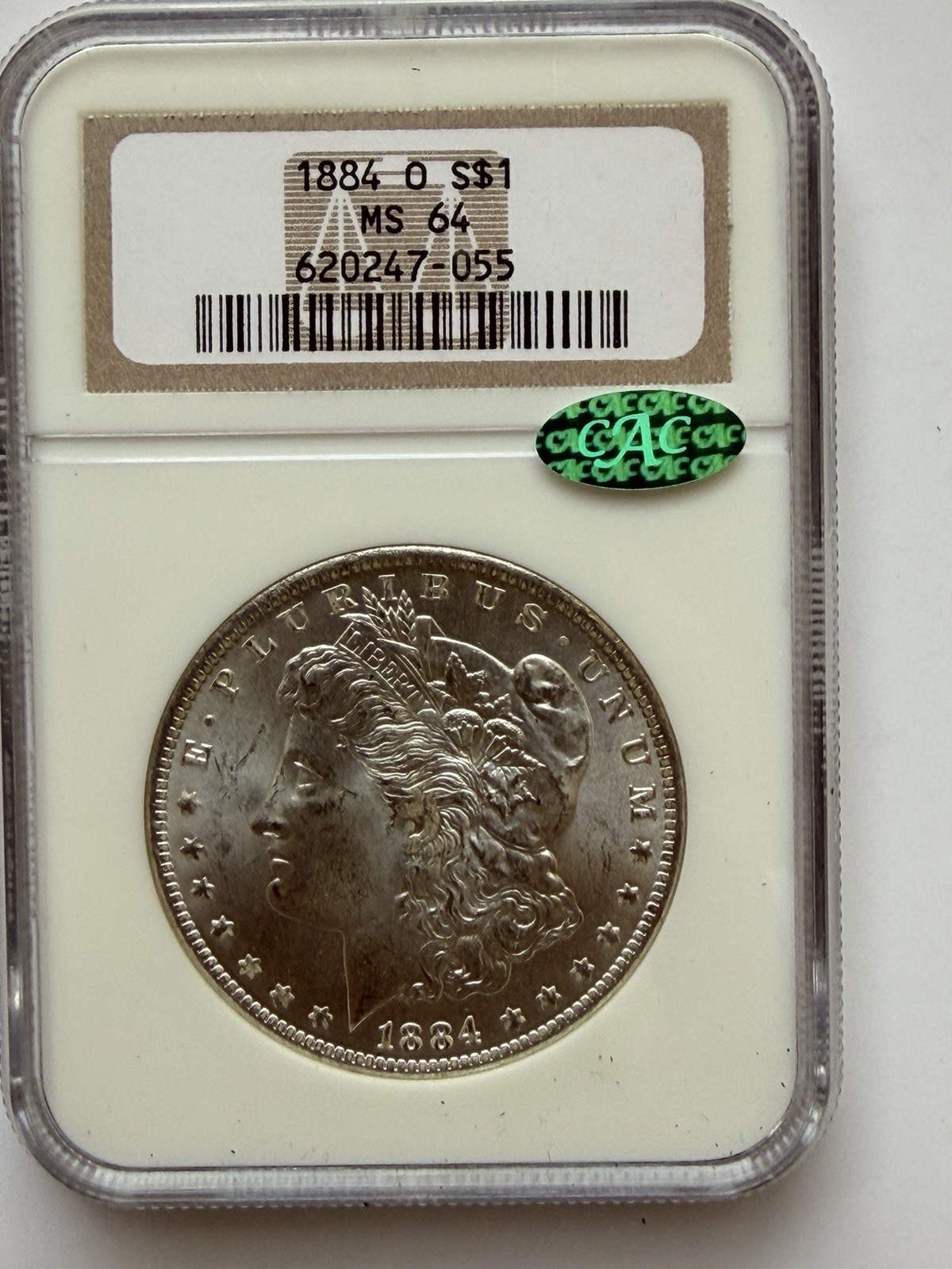 1884 O NGC MS64 CAC Morgan Silver Dollar $1 US Mint Coin 1884-O MS-64