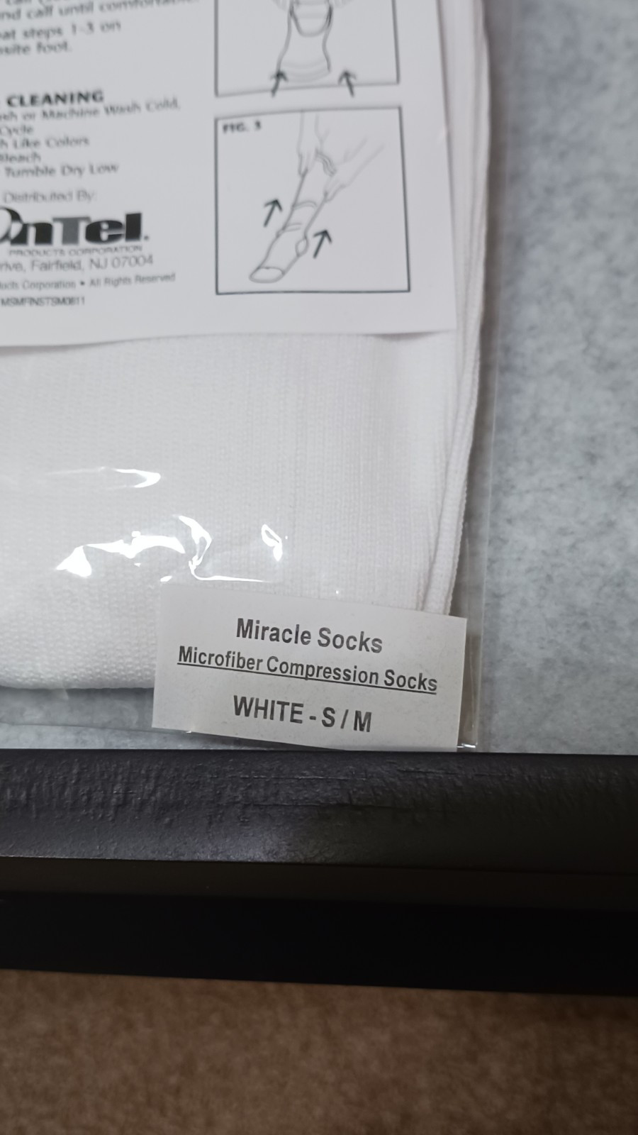 Miracle Compression Socks S/m White 2 Pair