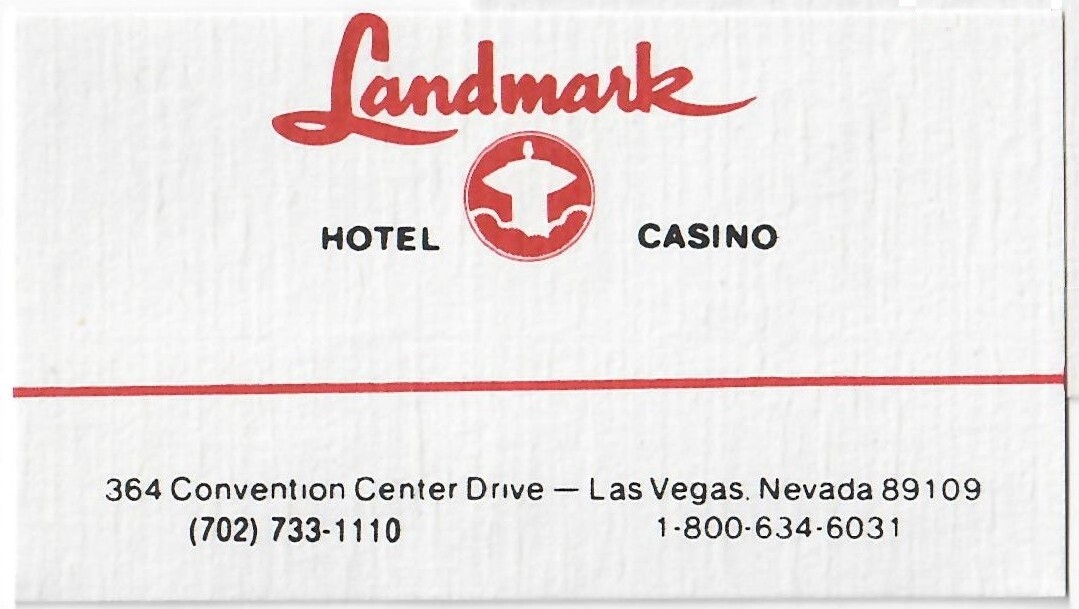 Original Landmark Hotel Casino Las Vegas Business Card New Old Stock NOS Nevada
