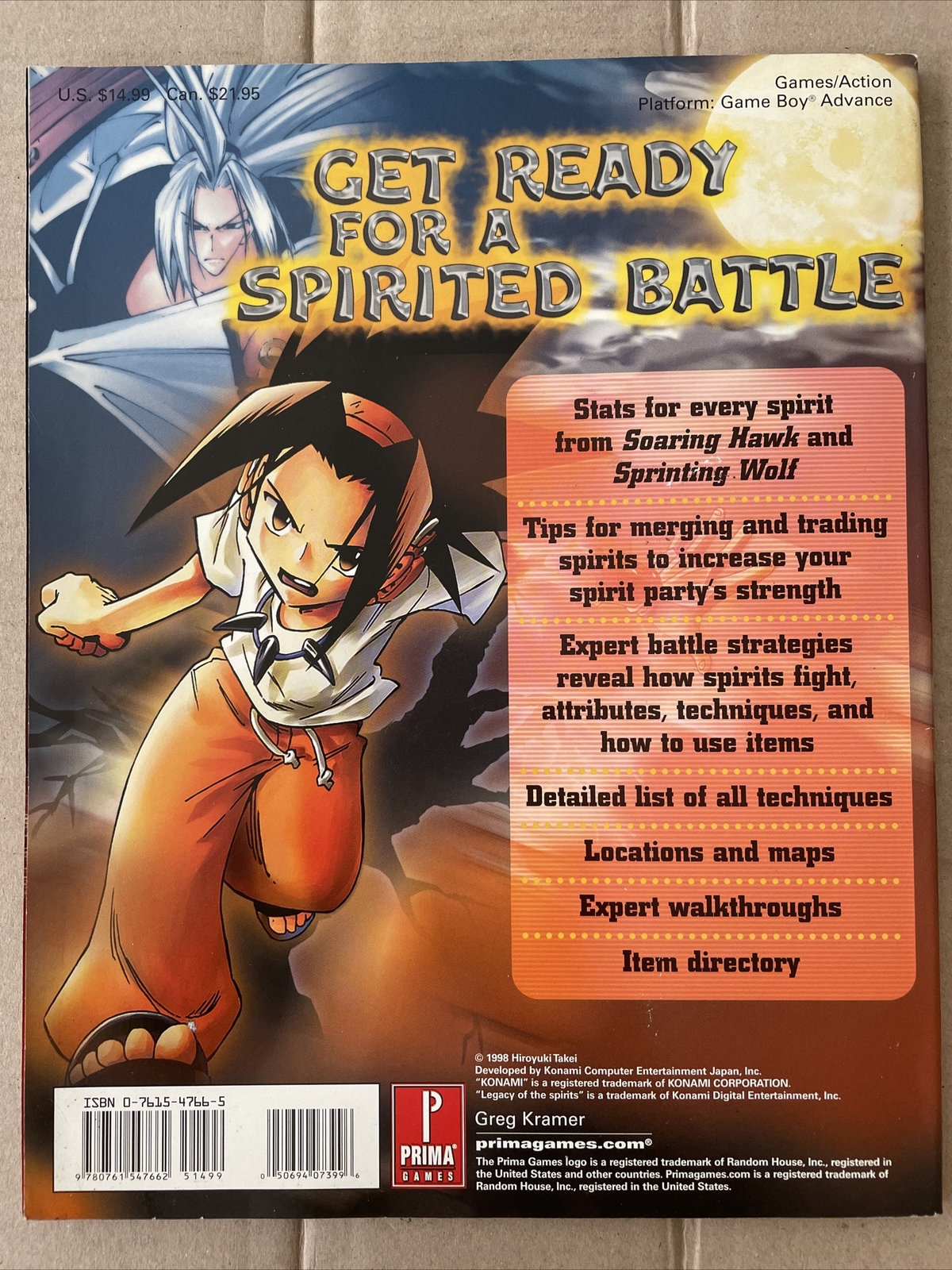 Shaman King: Legacy of the Spirits Prima Official Strategy Guide Cover Both GBA