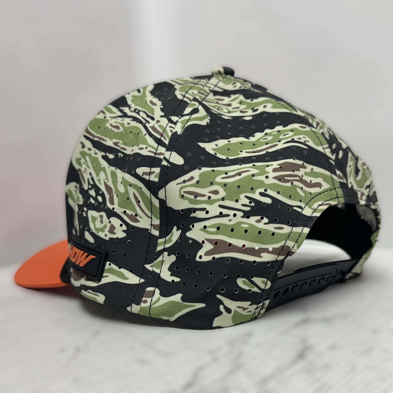 TJ's Cycle Camo Snapback Cap - Black/Green/Orange
