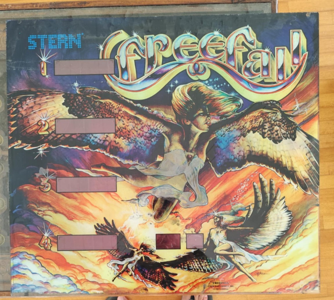 Freefall Pinball Backglass Original