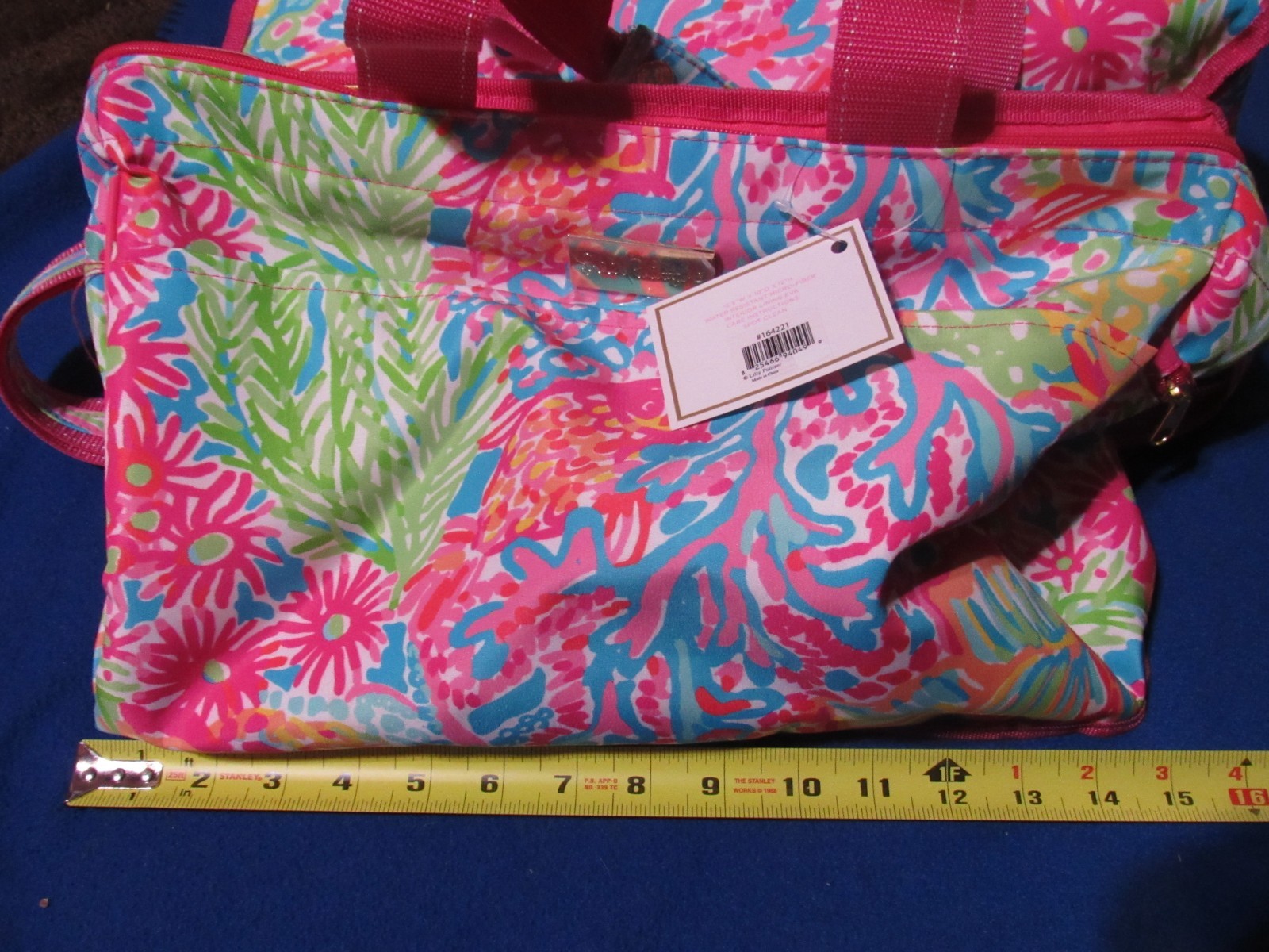 Lilly Pulitzer Lover’s Coral Insulated Cooler Bag 15.5x10x12 Picnic Tote NEW