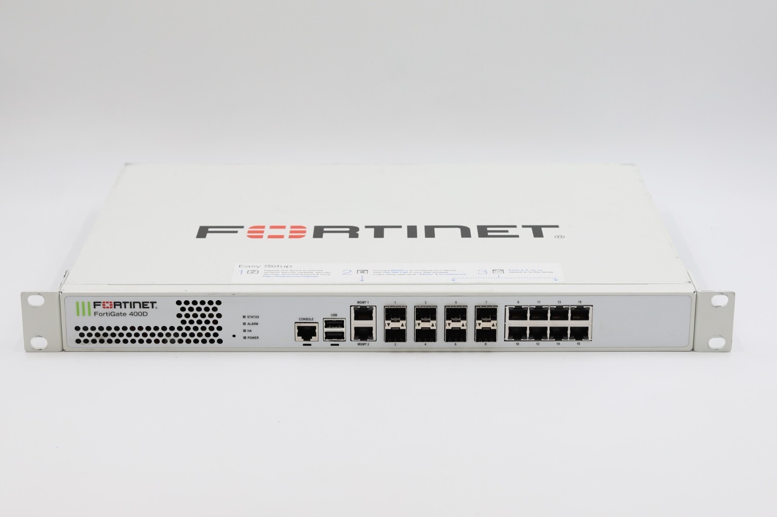 Fortinet Fortigate FG-400D 1U 8xRJ-45 8xSFP Firewall W/Ears P/N: P18697-05-02